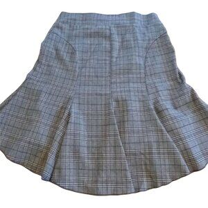 Valia Plaid Skirt Y2k Sz Small Brown Wide Waistband Flare